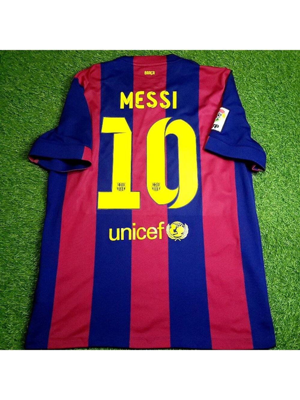 Messi Barcelona 2014 2015 TREBLE Soccer Jersey L SKU# 610594-422